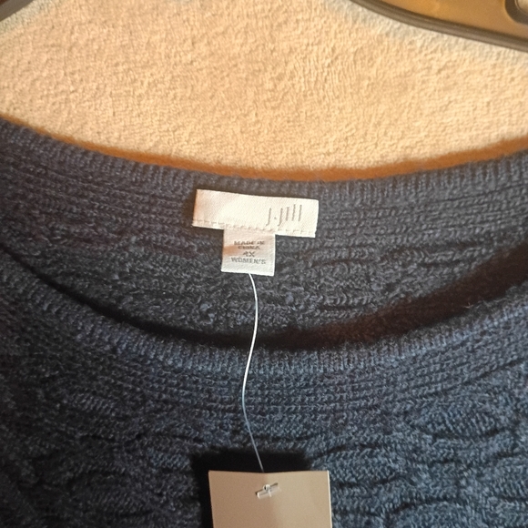 J. Jill Textured Knit Navy Blue Dolman Sweater Women’s Size 4x - Picture 2 of 7